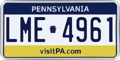 PA license plate LME4961