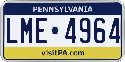 PA license plate LME4964
