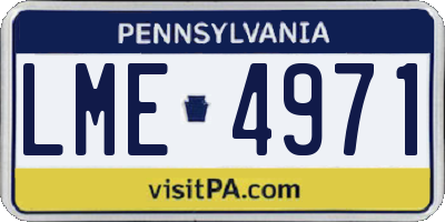 PA license plate LME4971