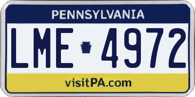 PA license plate LME4972