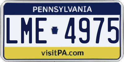 PA license plate LME4975