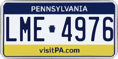 PA license plate LME4976