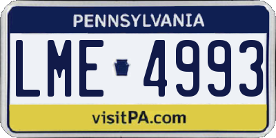 PA license plate LME4993