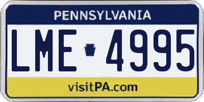 PA license plate LME4995