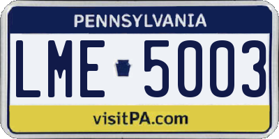 PA license plate LME5003