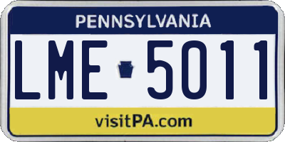 PA license plate LME5011
