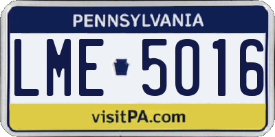 PA license plate LME5016