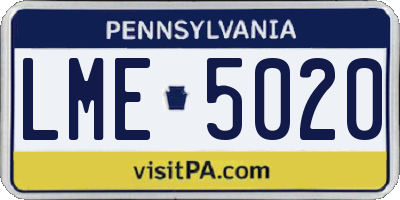 PA license plate LME5020