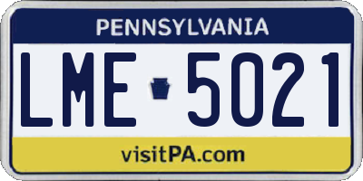 PA license plate LME5021