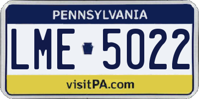 PA license plate LME5022