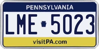 PA license plate LME5023