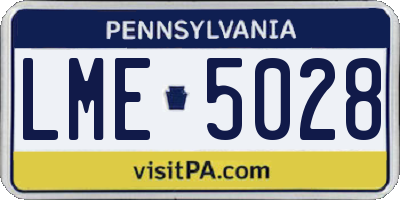 PA license plate LME5028