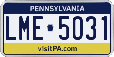 PA license plate LME5031