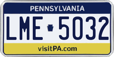PA license plate LME5032