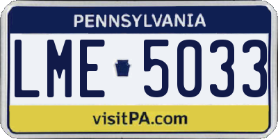 PA license plate LME5033
