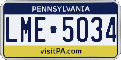 PA license plate LME5034
