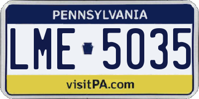PA license plate LME5035