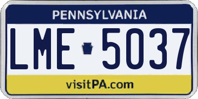 PA license plate LME5037