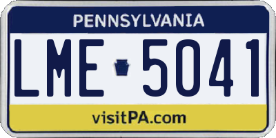 PA license plate LME5041