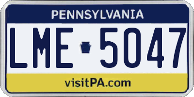 PA license plate LME5047