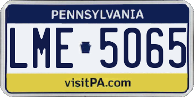 PA license plate LME5065