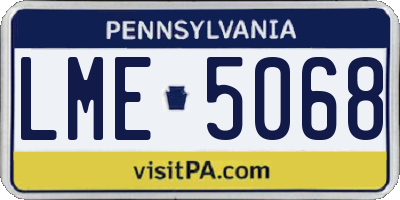 PA license plate LME5068