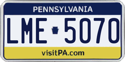 PA license plate LME5070