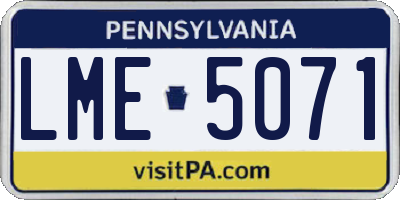 PA license plate LME5071