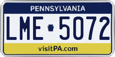 PA license plate LME5072