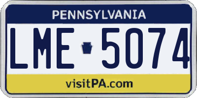 PA license plate LME5074