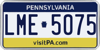 PA license plate LME5075
