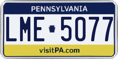 PA license plate LME5077