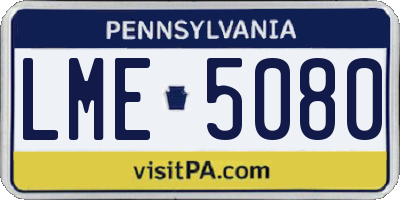 PA license plate LME5080