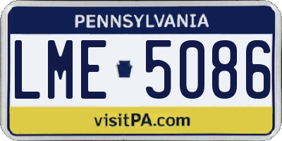 PA license plate LME5086