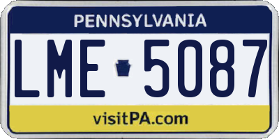 PA license plate LME5087