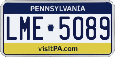 PA license plate LME5089