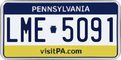 PA license plate LME5091