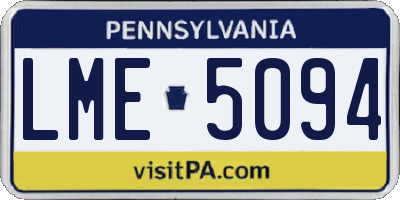 PA license plate LME5094