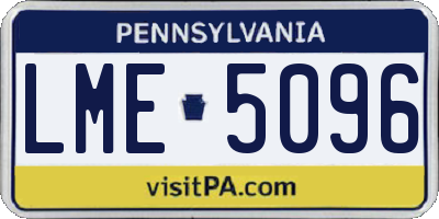 PA license plate LME5096