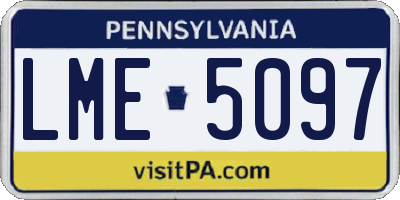 PA license plate LME5097