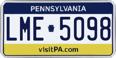 PA license plate LME5098
