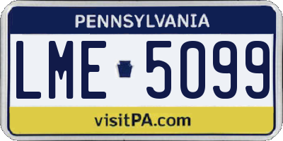 PA license plate LME5099