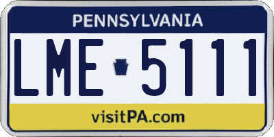 PA license plate LME5111