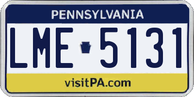 PA license plate LME5131