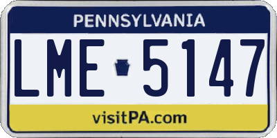 PA license plate LME5147