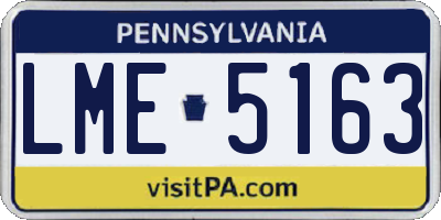 PA license plate LME5163
