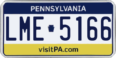 PA license plate LME5166