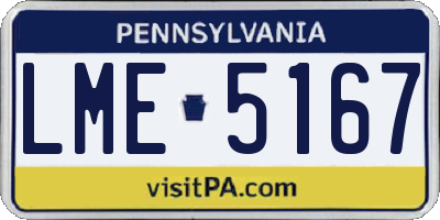 PA license plate LME5167