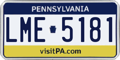 PA license plate LME5181