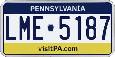 PA license plate LME5187